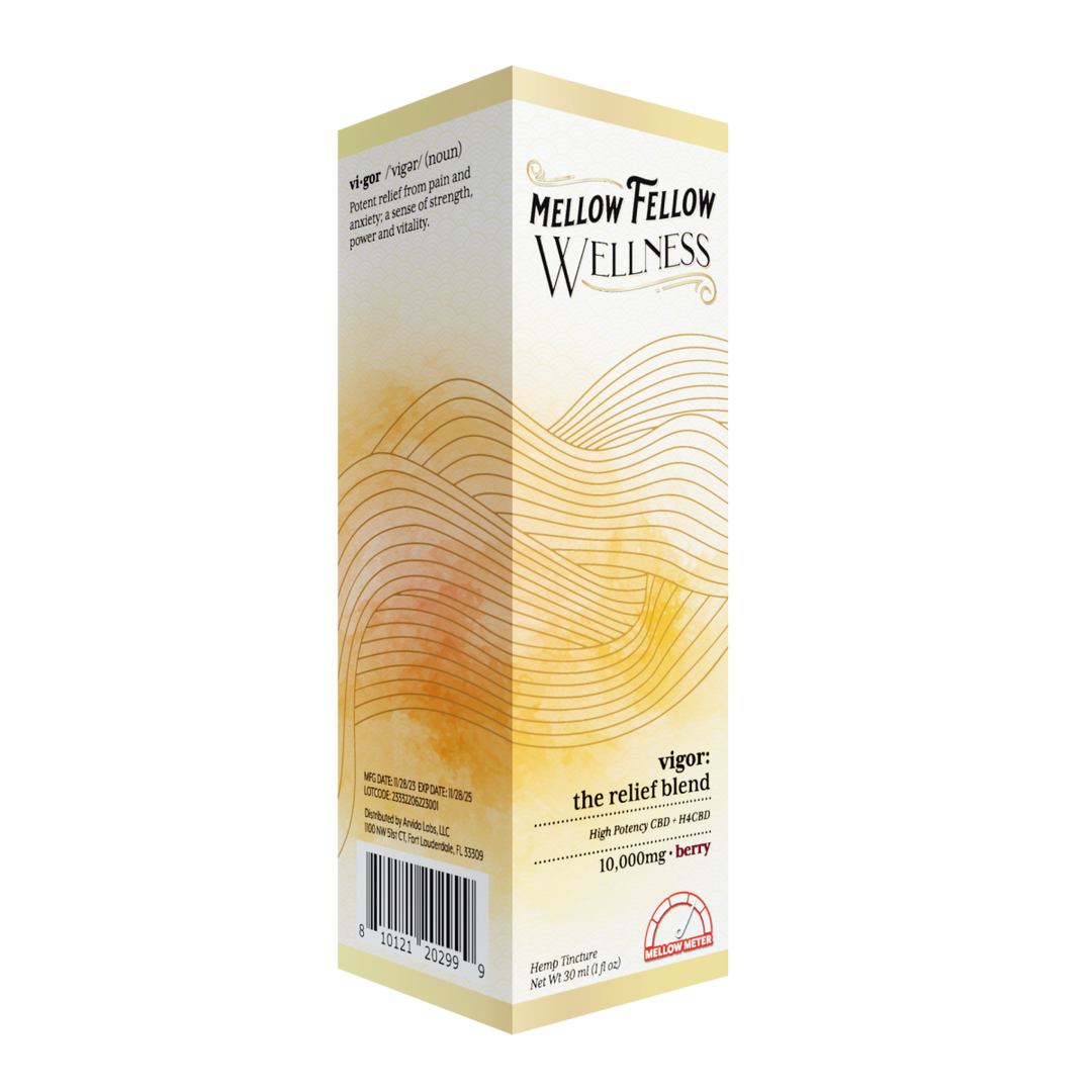 Wellness Tincture - Vigor: The Relief Blend - Berry - 10,000mg - Mellow Fellow