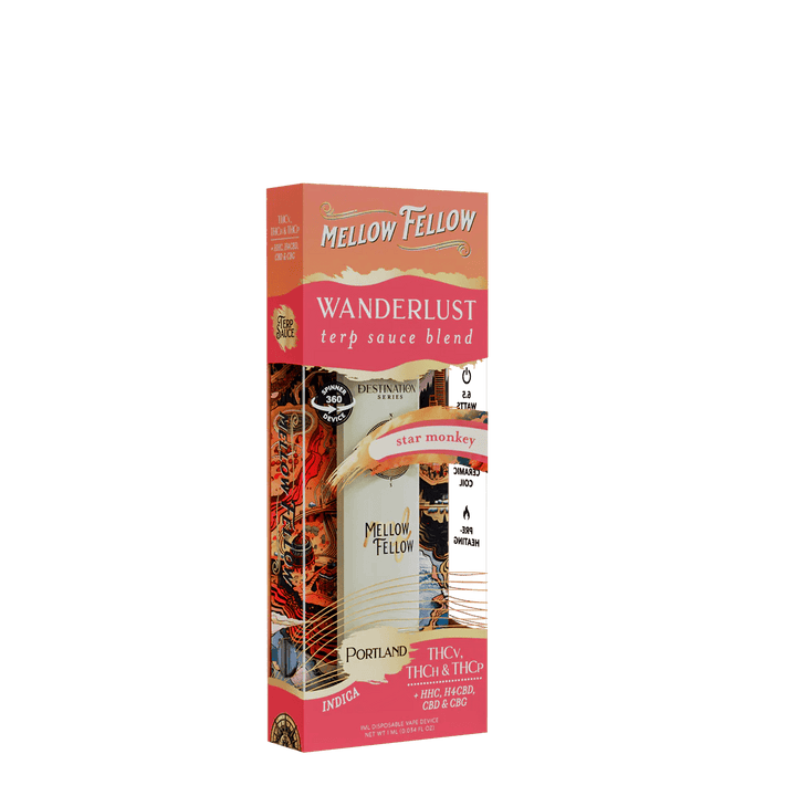 Wanderlust Blend - Terp Sauce 1ml Disposable Spinner Vape - Star Monkey (Indica) - Mellow Fellow