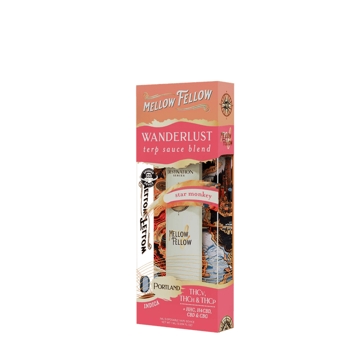 Wanderlust Blend - Terp Sauce 1ml Disposable Spinner Vape - Star Monkey (Indica) - Mellow Fellow