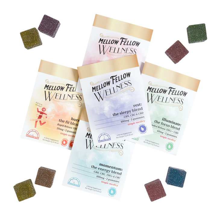 Wellness 2 ct. Gummies - 5 Pack Sampler - Mellow Fellow