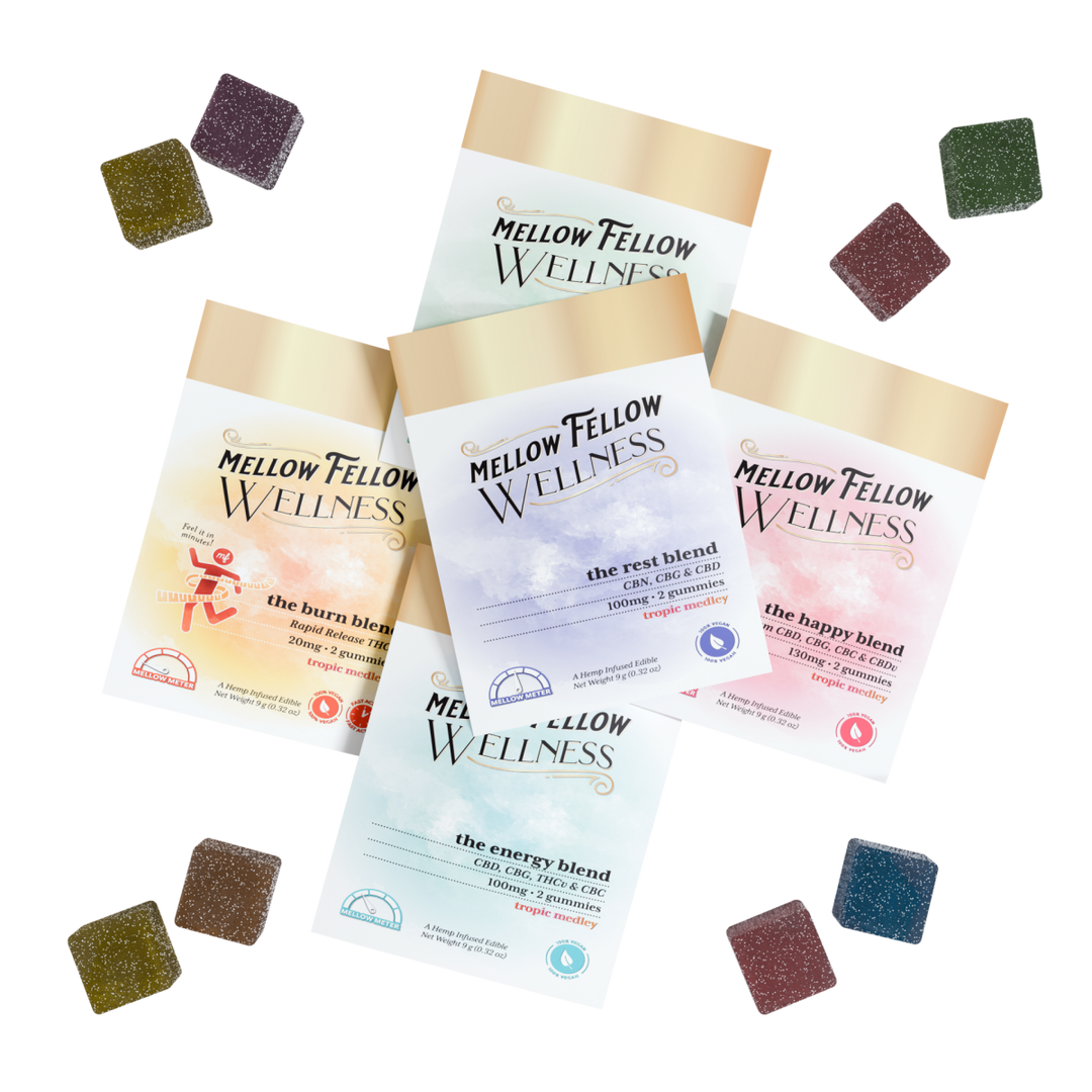 Wellness 2 ct. Gummies - 5 Pack Sampler - Mellow Fellow