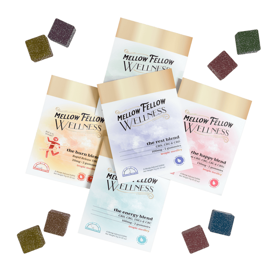 Wellness 2 ct. Gummies - 5 Pack Sampler - Mellow Fellow