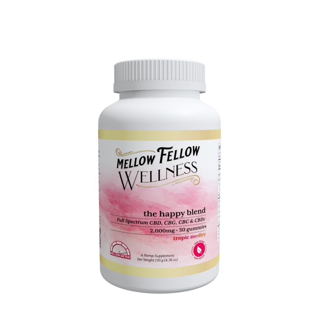 Wellness Gummies - Elevate: The Happy Blend - Tropic Medley - 2000mg - Mellow Fellow