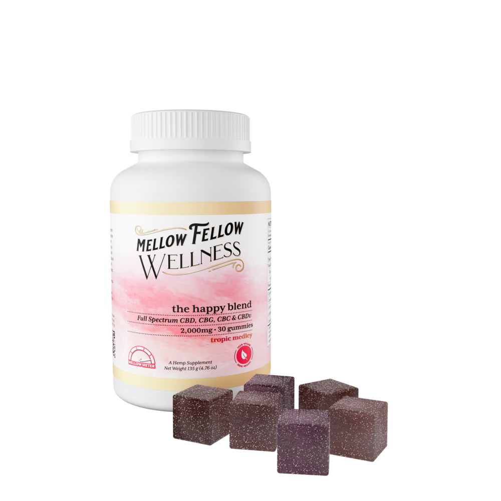 Wellness Gummies - Elevate: The Happy Blend - Tropic Medley - 2000mg - Mellow Fellow