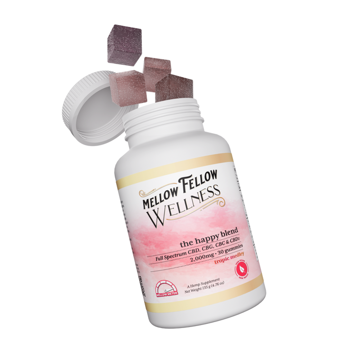 Wellness Gummies - Elevate: The Happy Blend - Tropic Medley - 2000mg - Mellow Fellow