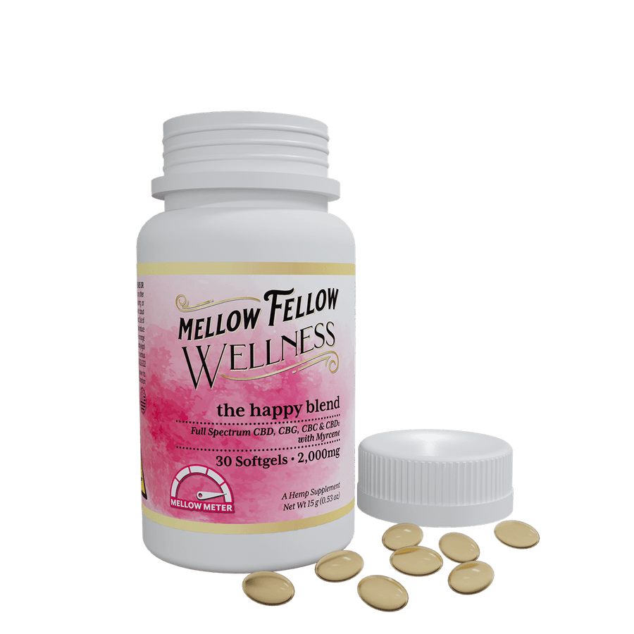 Wellness Softgel Capsules - Elevate: The Happy Blend - 2000mg - 30 ct - Mellow Fellow
