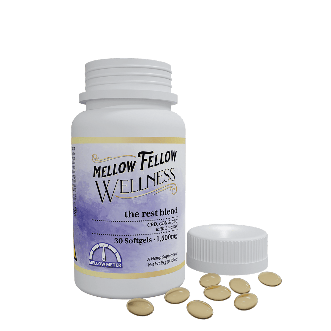 Wellness Softgel Capsules - Rest: The Sleepy Blend - 1500mg - 30 ct - Mellow Fellow