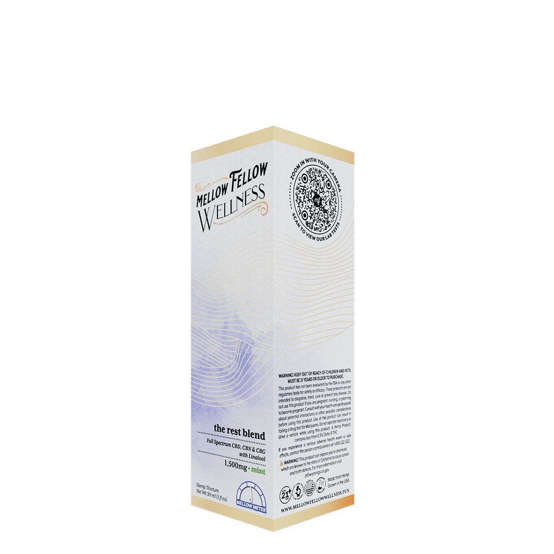 Wellness Tincture - Rest: The Sleepy Blend - Mint - 1500mg - Mellow Fellow