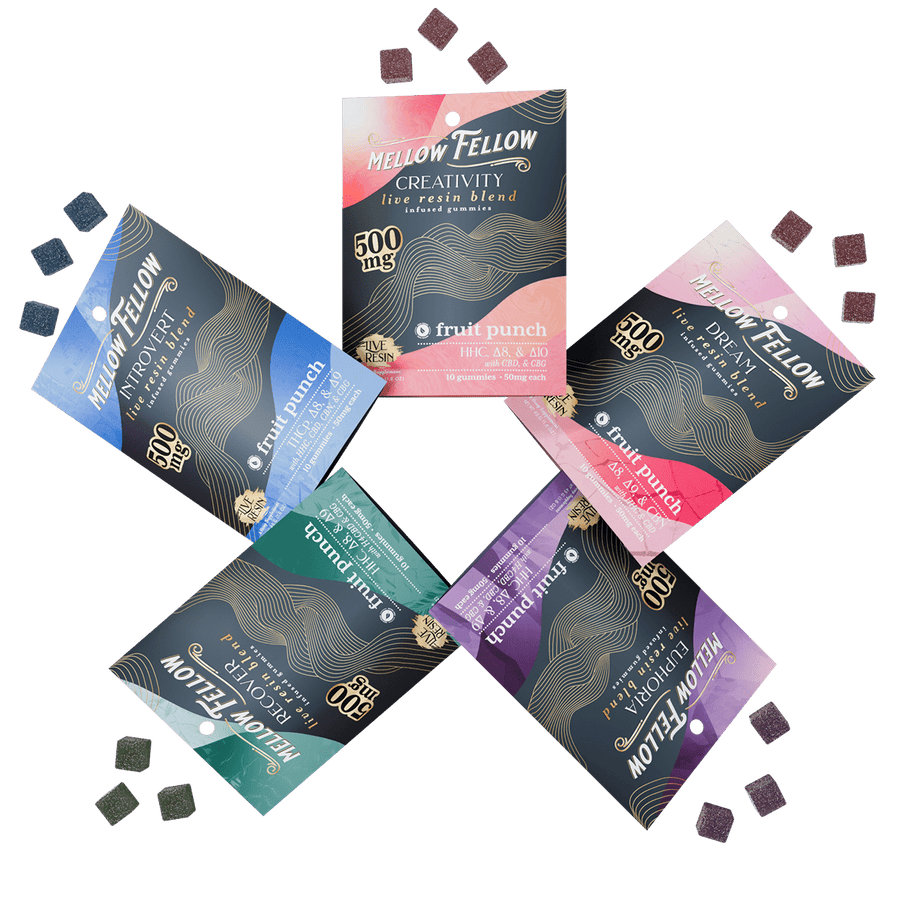 Live Resin M - Fusions Edibles Fruit Punch 500mg (5 pack) - Mellow Fellow