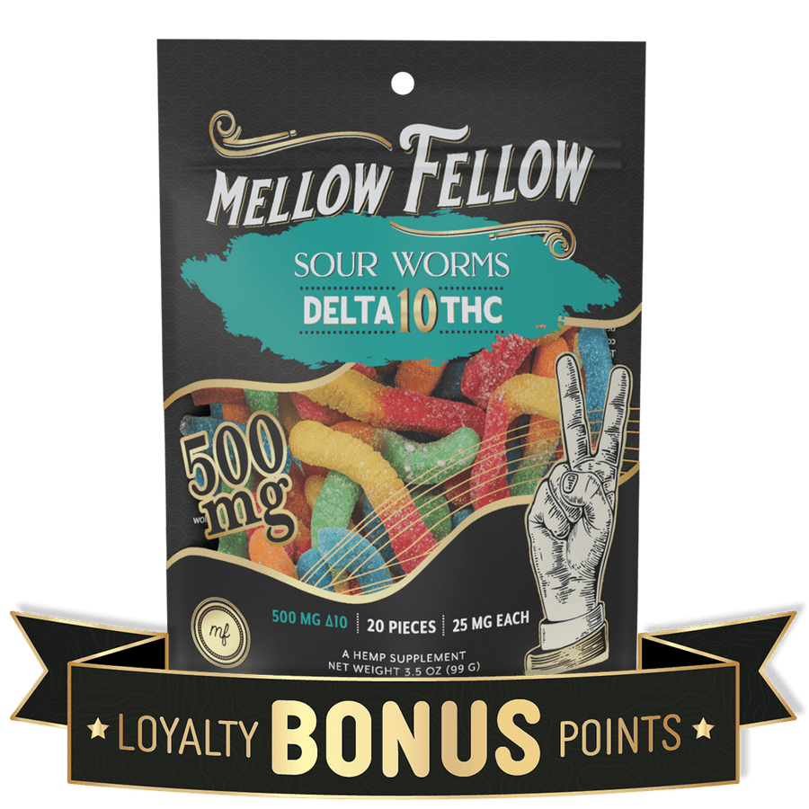 Delta 10 Sour Worms 500mg - Mellow Fellow