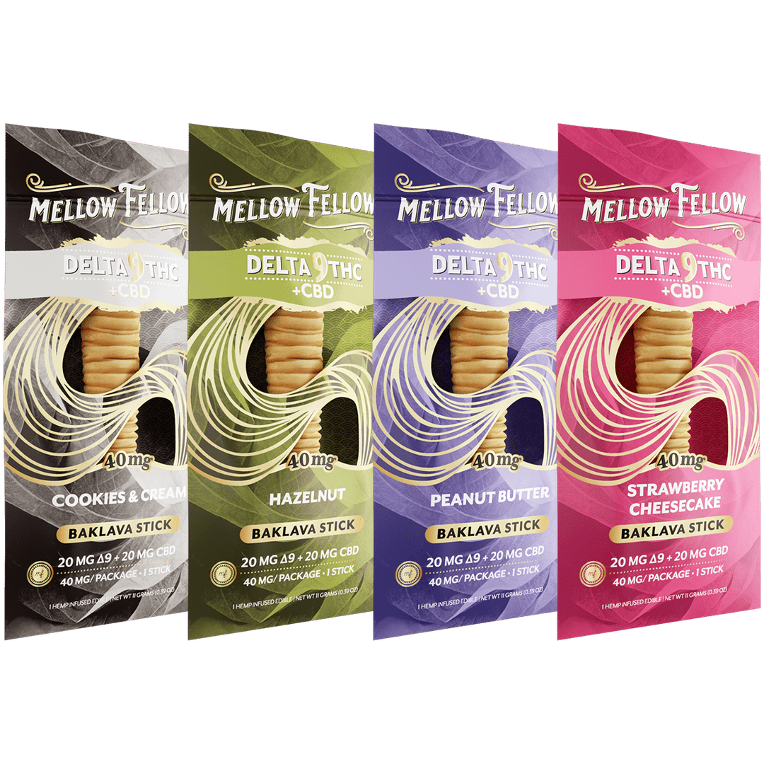 Delta 9 THC + CBD Baklava Sticks 4 Pack - Mellow Fellow