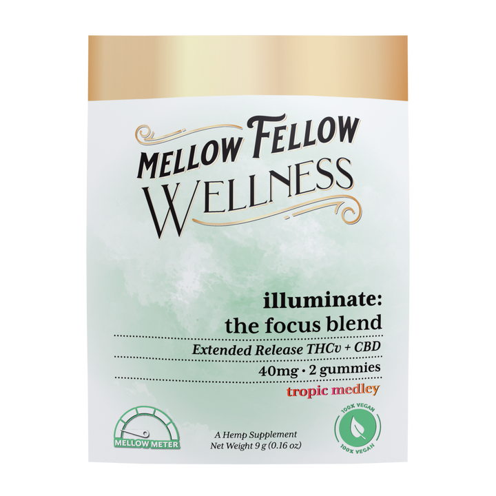 Wellness 2 ct. Gummies - Illuminate: The Focus Blend - Tropic Medley - 40mg - Mellow Fellow