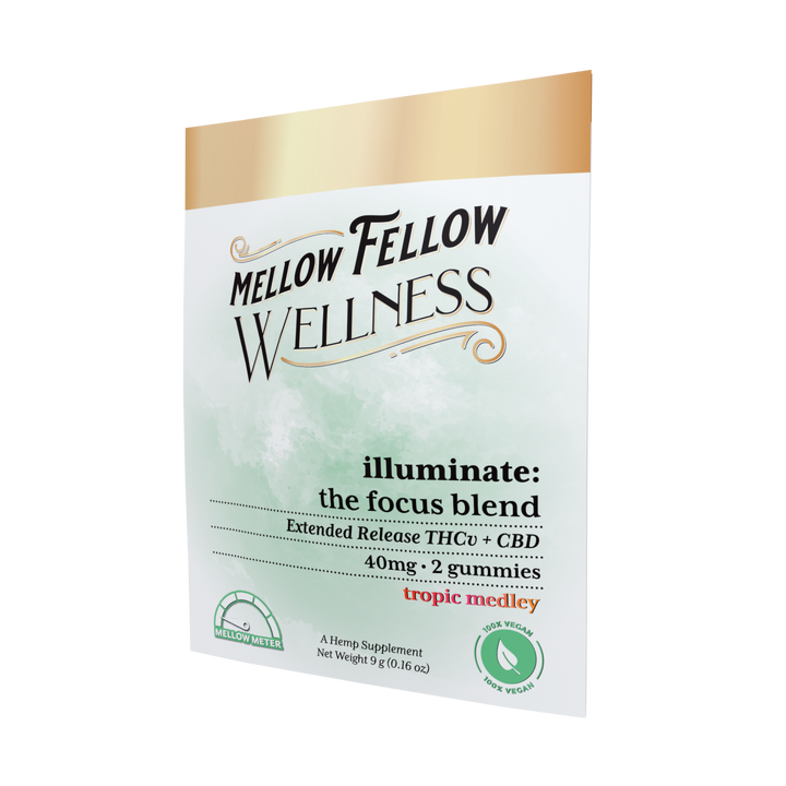 Wellness 2 ct. Gummies - Illuminate: The Focus Blend - Tropic Medley - 40mg - Mellow Fellow