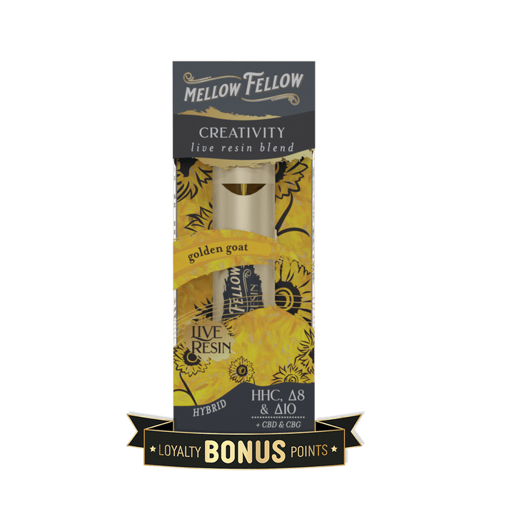 Creativity Blend 2ml Live Resin Disposable Vape - Golden Goat (Hybrid) - Mellow Fellow