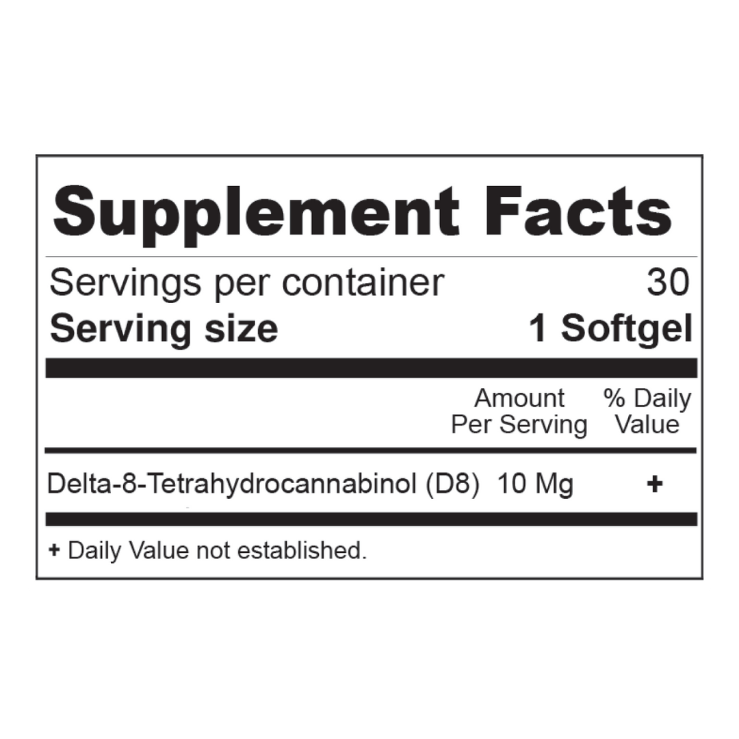 Softgel Capsules - 10mg - Delta 8 - 30 ct - Mellow Fellow