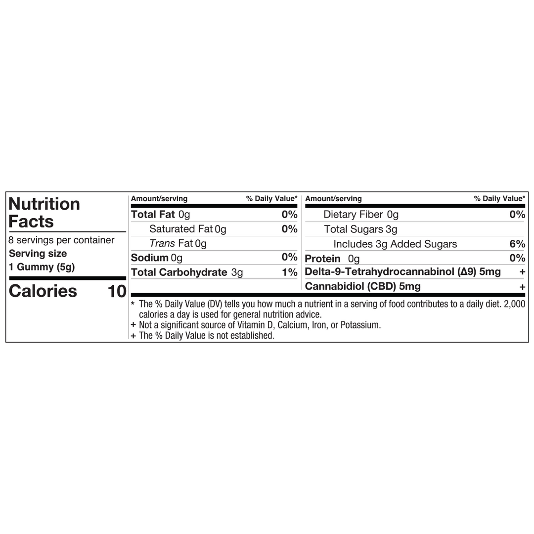 Microdose M - Fusions Gummies - Delta 9 THC + CBD 8ct 80mg - Watermelon - Mellow Fellow