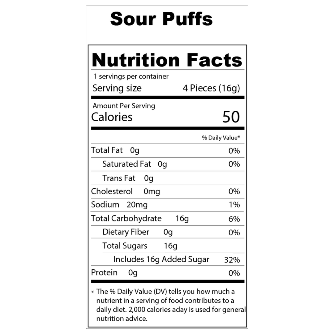 Sour Puffs Freeze Dried Candy - Single Serve - Mellow Fellow