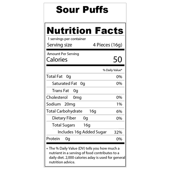 Sour Puffs Freeze Dried Candy - Single Serve - Mellow Fellow