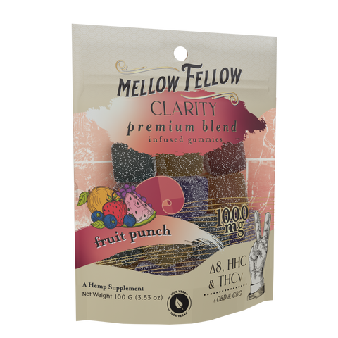 Clarity blend fruit punch gummies from Mellow Fellow