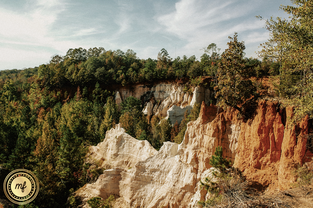 Photo of a rocky cliff with Mellow Fellow's logo.