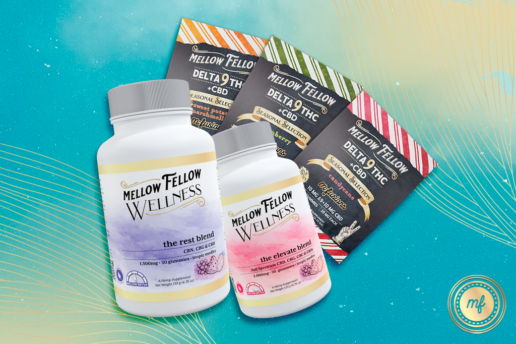 Assorted cannabis edibles from Mellow Fellow