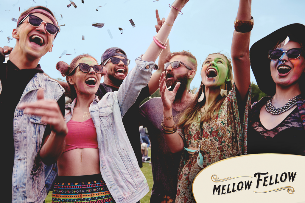 Some boys and a girl are enjoying, shouting, and have a little color on their faces, celebrating their moment