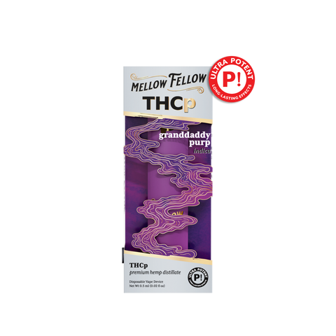 THCp 0.5g Disposable Vape - Granddaddy Purp (Indica) - Mellow Fellow