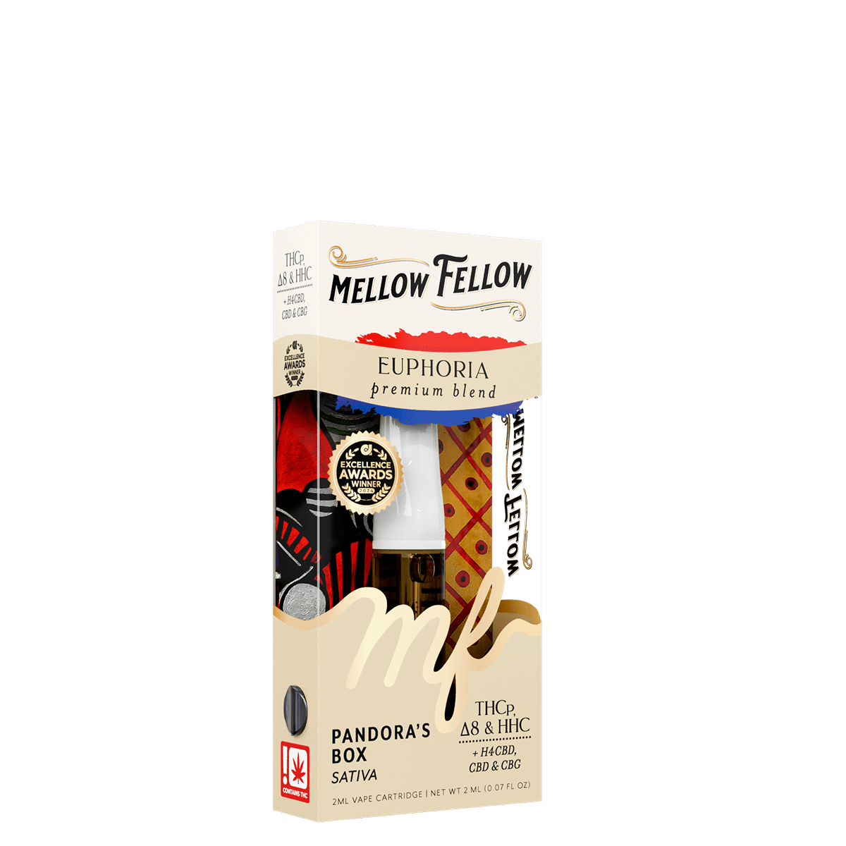 Euphoria Blend 2ml Vape Cartridge - Pandora's Box (Sativa) - Mellow Fellow