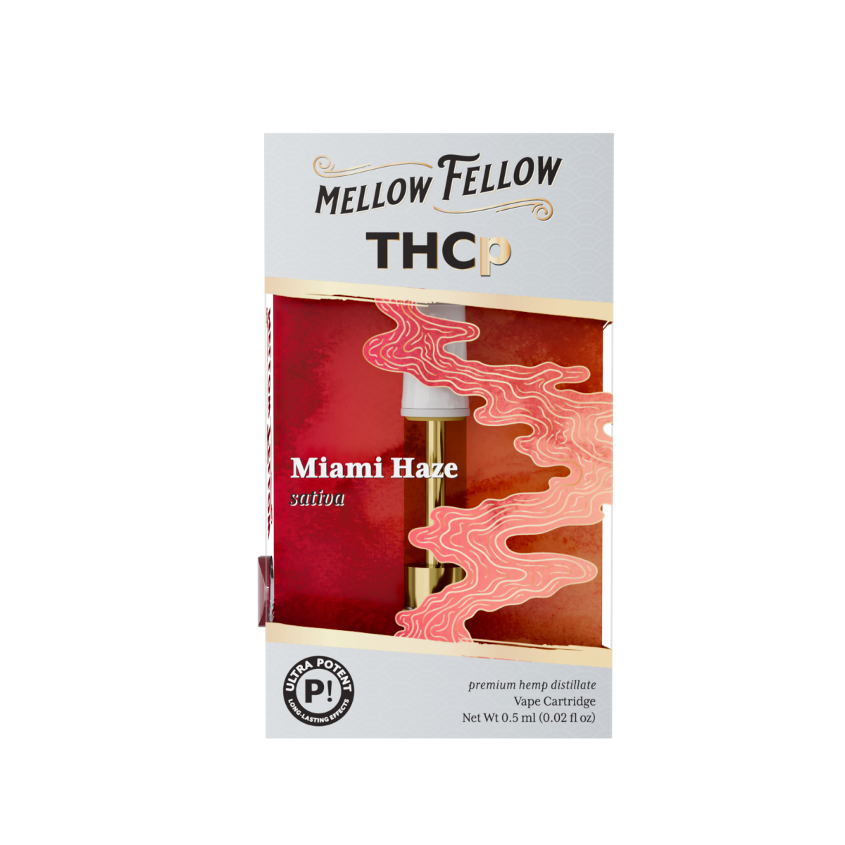 THCp 0.5ml Vape Cartridge - Miami Haze (Sativa) - Mellow Fellow