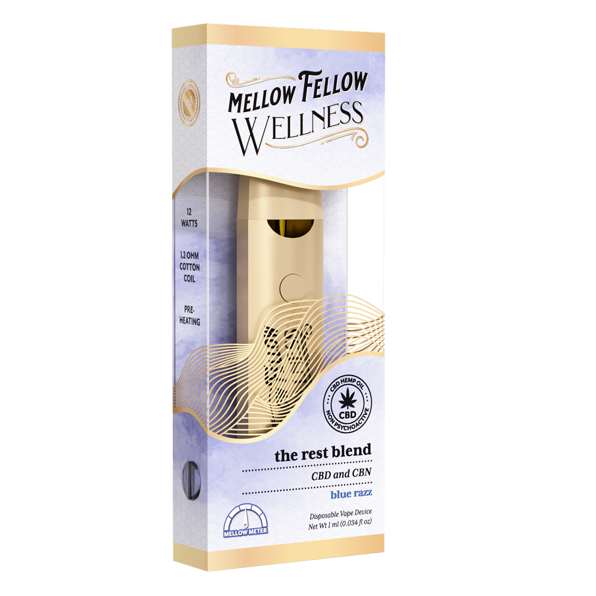 The Rest Blend - 1ml CBD Disposable Vape (Blue Razz) - Mellow Fellow
