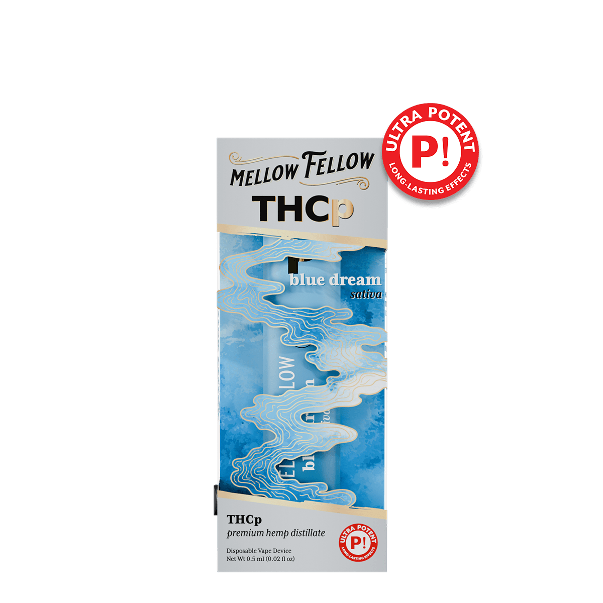 THCp 0.5g Disposable Vape - Blue Dream (Sativa) - Mellow Fellow