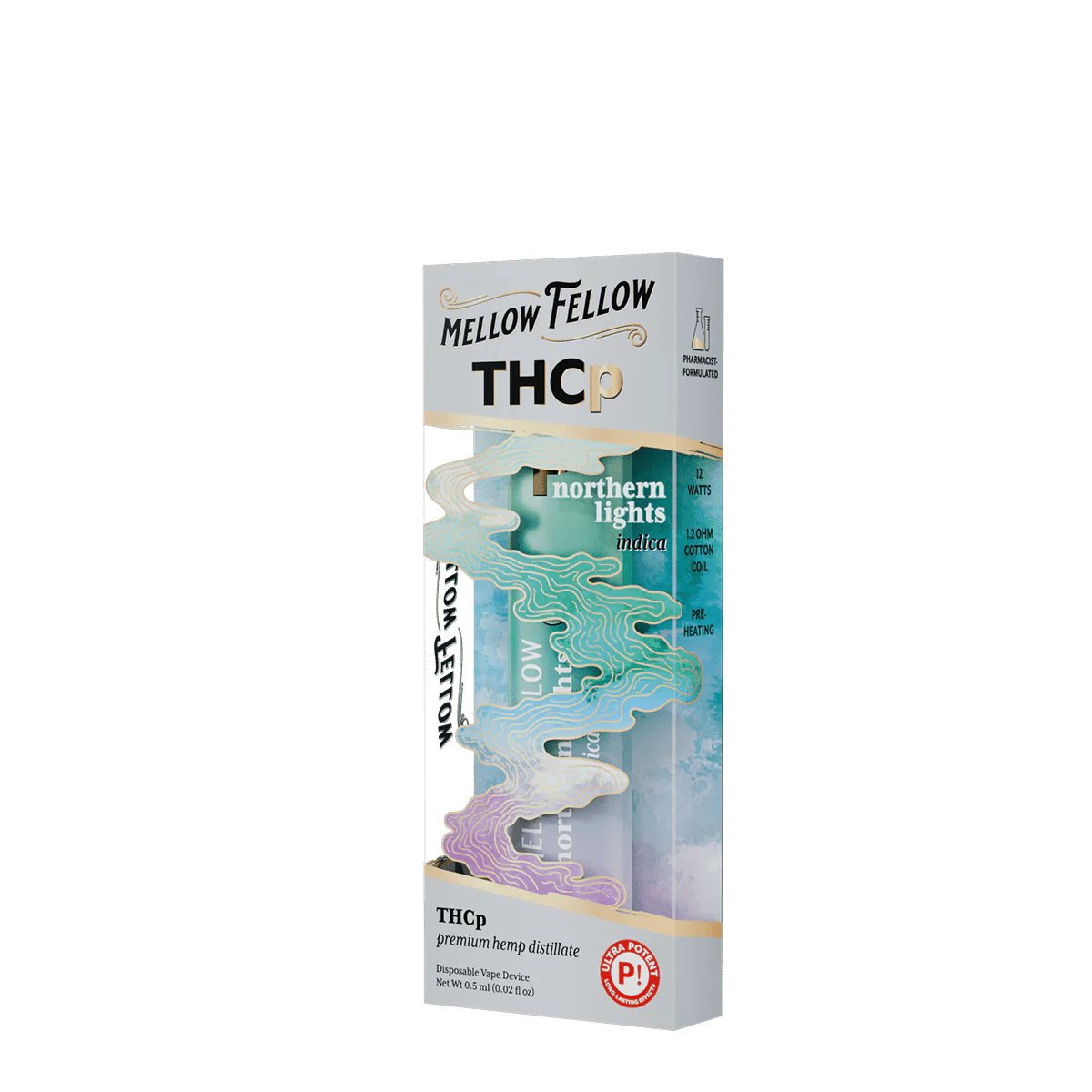 THCp 0.5g Disposable Vape - Northern Lights (Indica) - Mellow Fellow