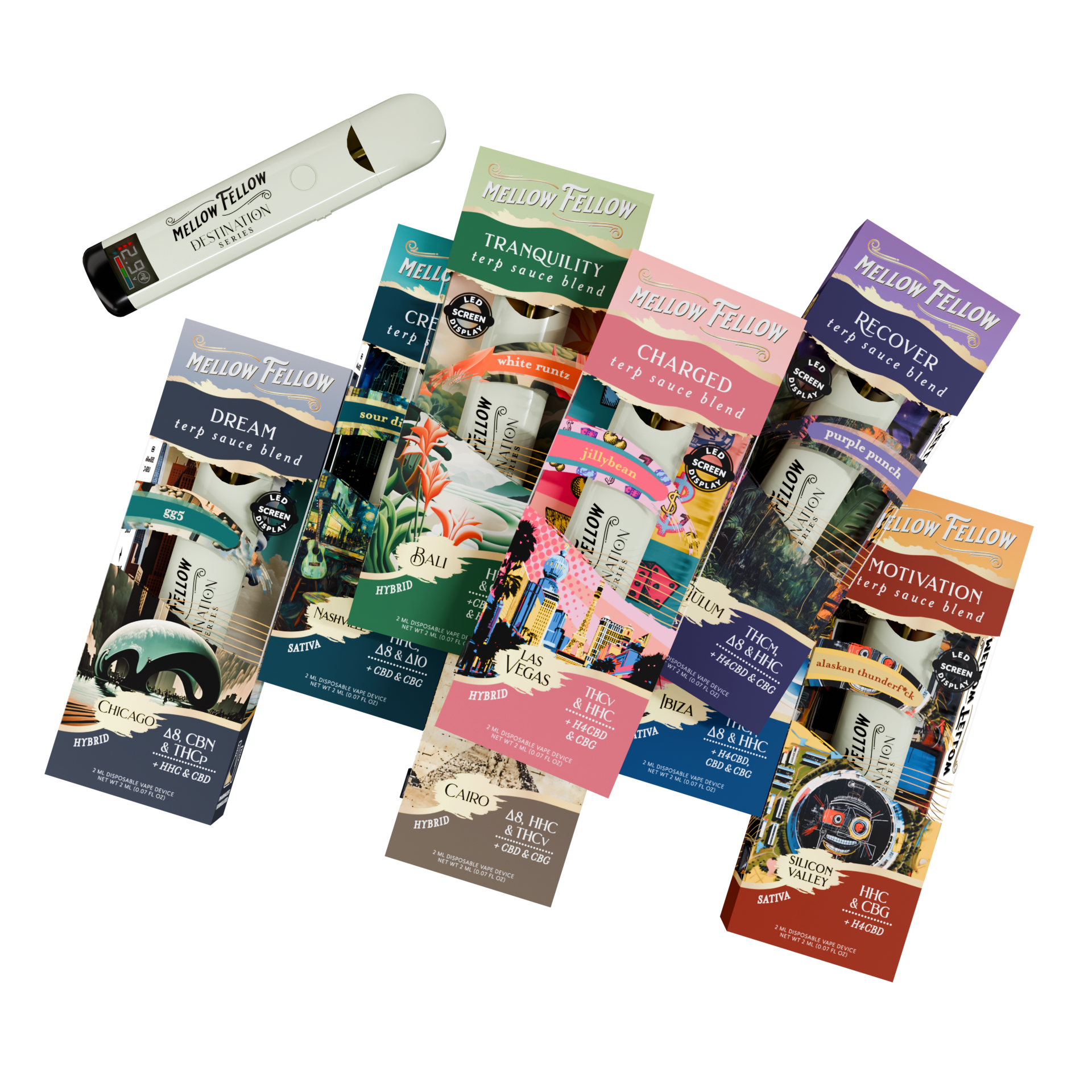 Terp Sauce Destination Series 2ml Disposables (10 Pack) - Mellow Fellow