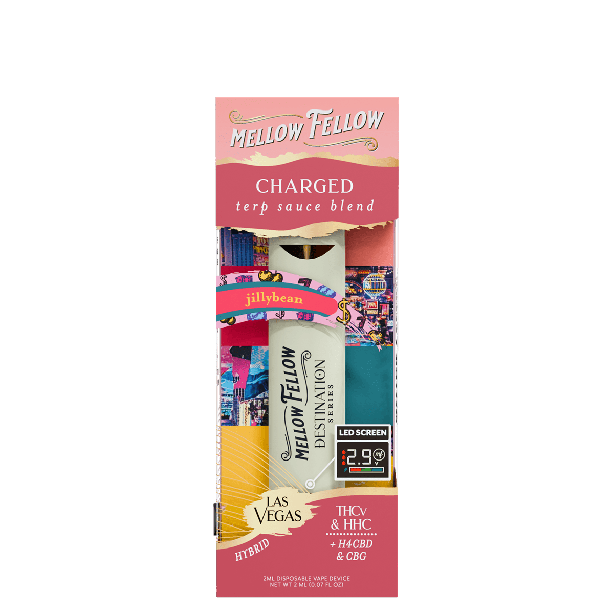 Charged Blend - Destination: Las Vegas - Terp Sauce 2ml Disposable Vape - Jillybean (Hybrid) - Mellow Fellow