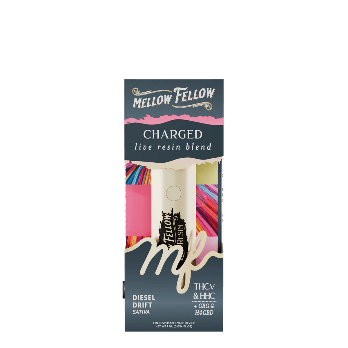 Charged Blend - Destination: Tokyo - Live Resin 1ml Disposable Vape - Diesel Drift (Sativa) - Mellow Fellow