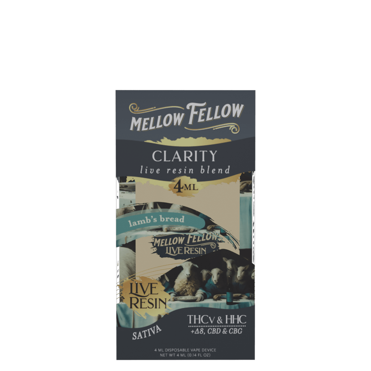 Clarity Blend 4ml Live Resin Disposable Vape - Lamb's Bread (Sativa) - Mellow Fellow