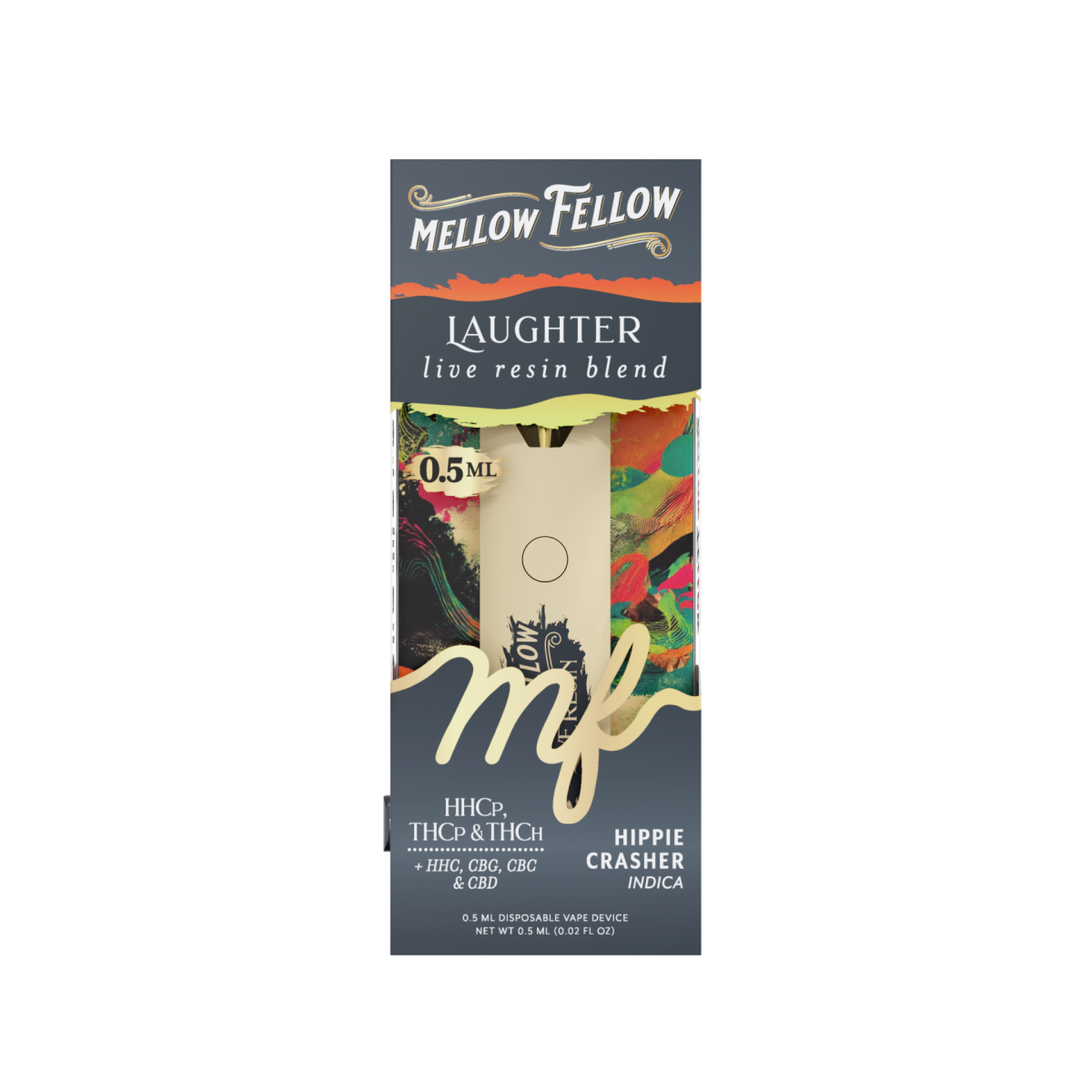 Laughter Blend 0.5ml Live Resin Disposable Vape - Hippie Crasher (Indica) - Mellow Fellow