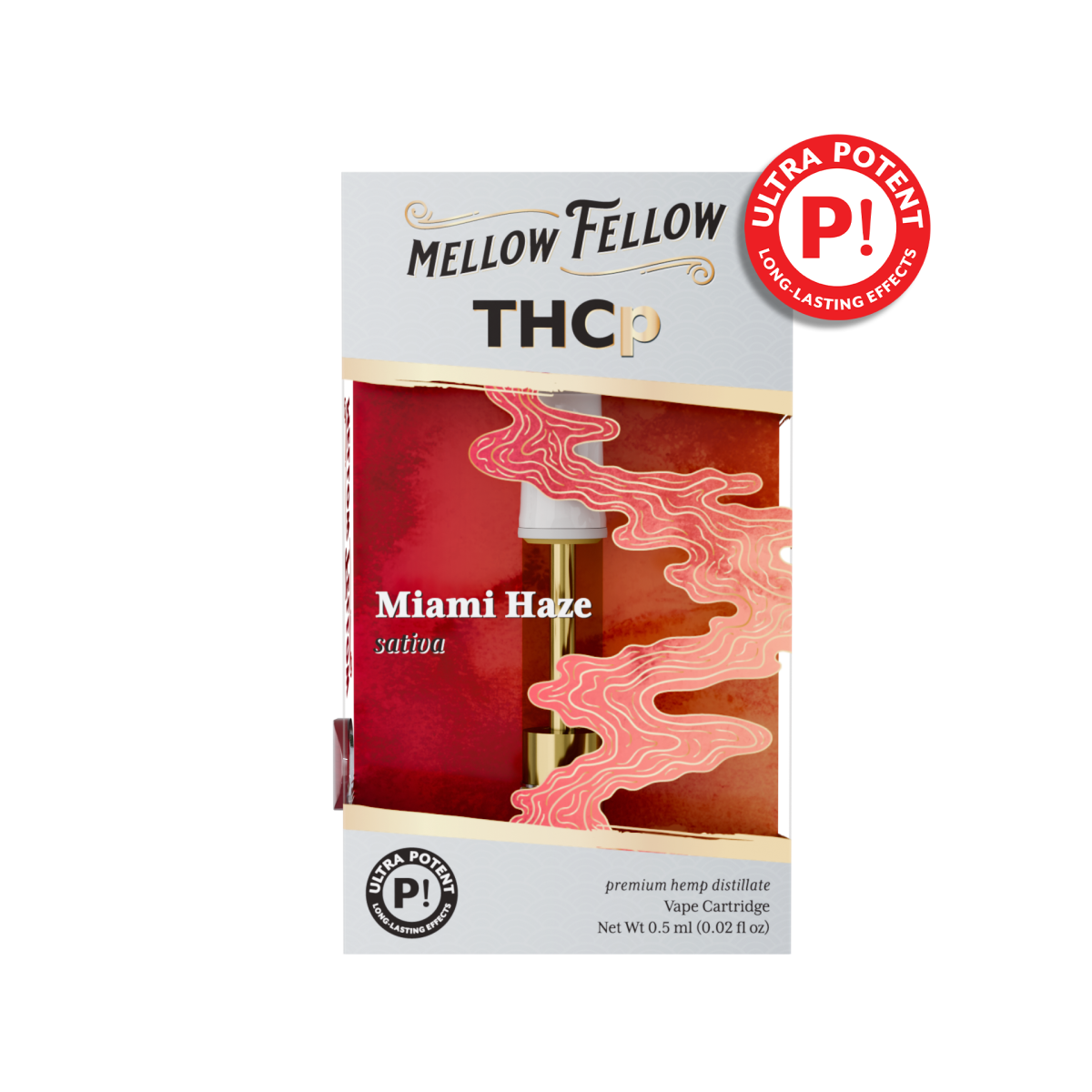 THCp 0.5ml Vape Cartridge - Miami Haze (Sativa) - Mellow Fellow