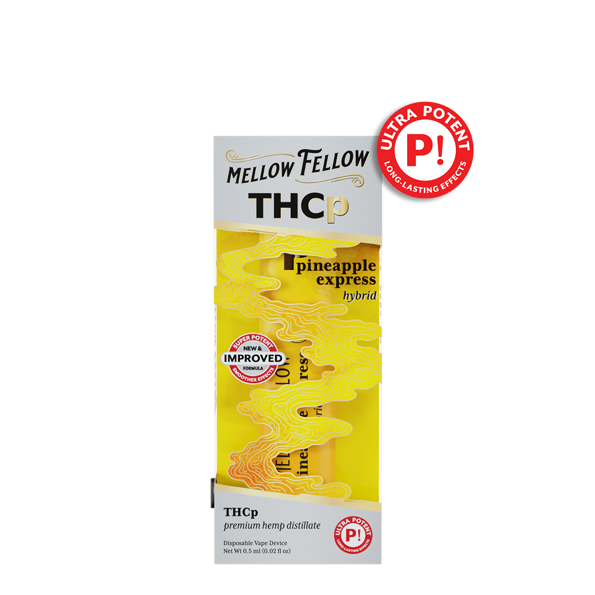 THCp 0.5g Disposable Vape - Pineapple Express (Hybrid) - Mellow Fellow