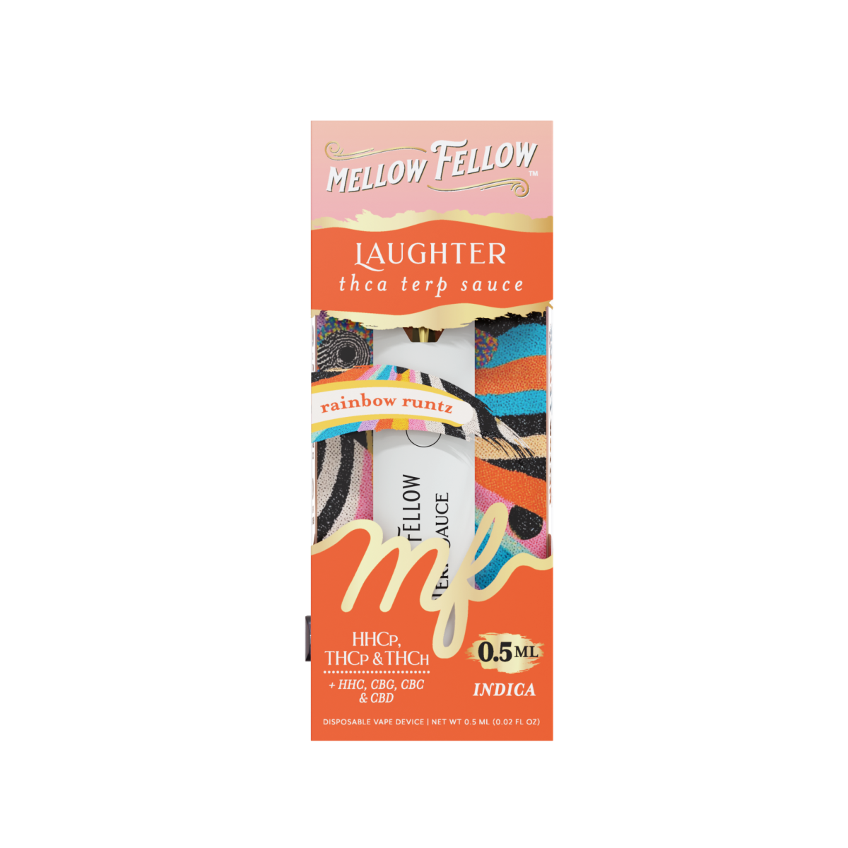Laughter Blend 0.5ml Terp Sauce Disposable Vape - Rainbow Runtz (Indica) - Mellow Fellow