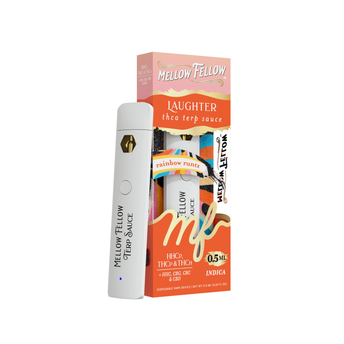 Laughter Blend 0.5ml Terp Sauce Disposable Vape - Rainbow Runtz (Indica) - Mellow Fellow