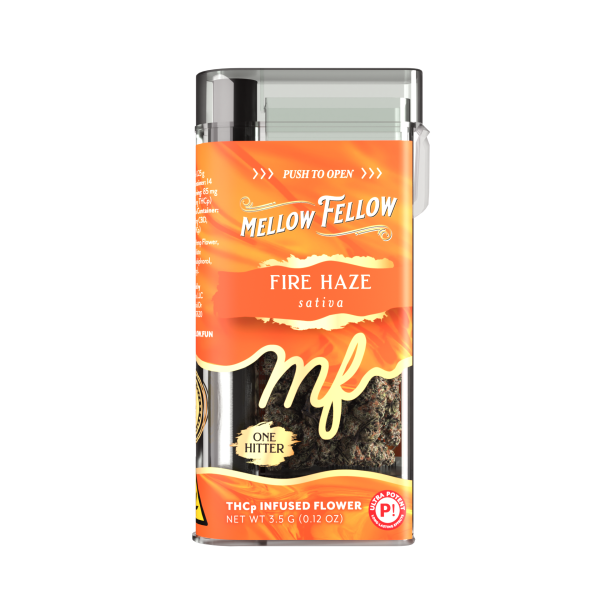 THCp Flower 3.5g Exotic Jar + One Hitter - Fire Haze (Sativa) - Mellow Fellow