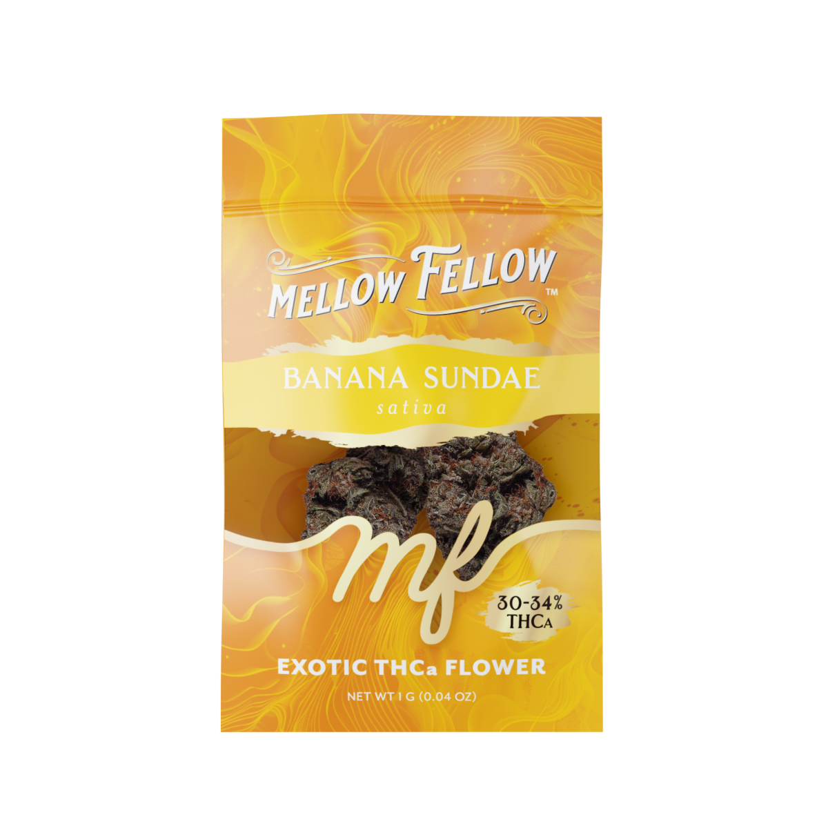 Exotic THCa Flower - 1g Sachets - Banana Sundae (Sativa) - Mellow Fellow