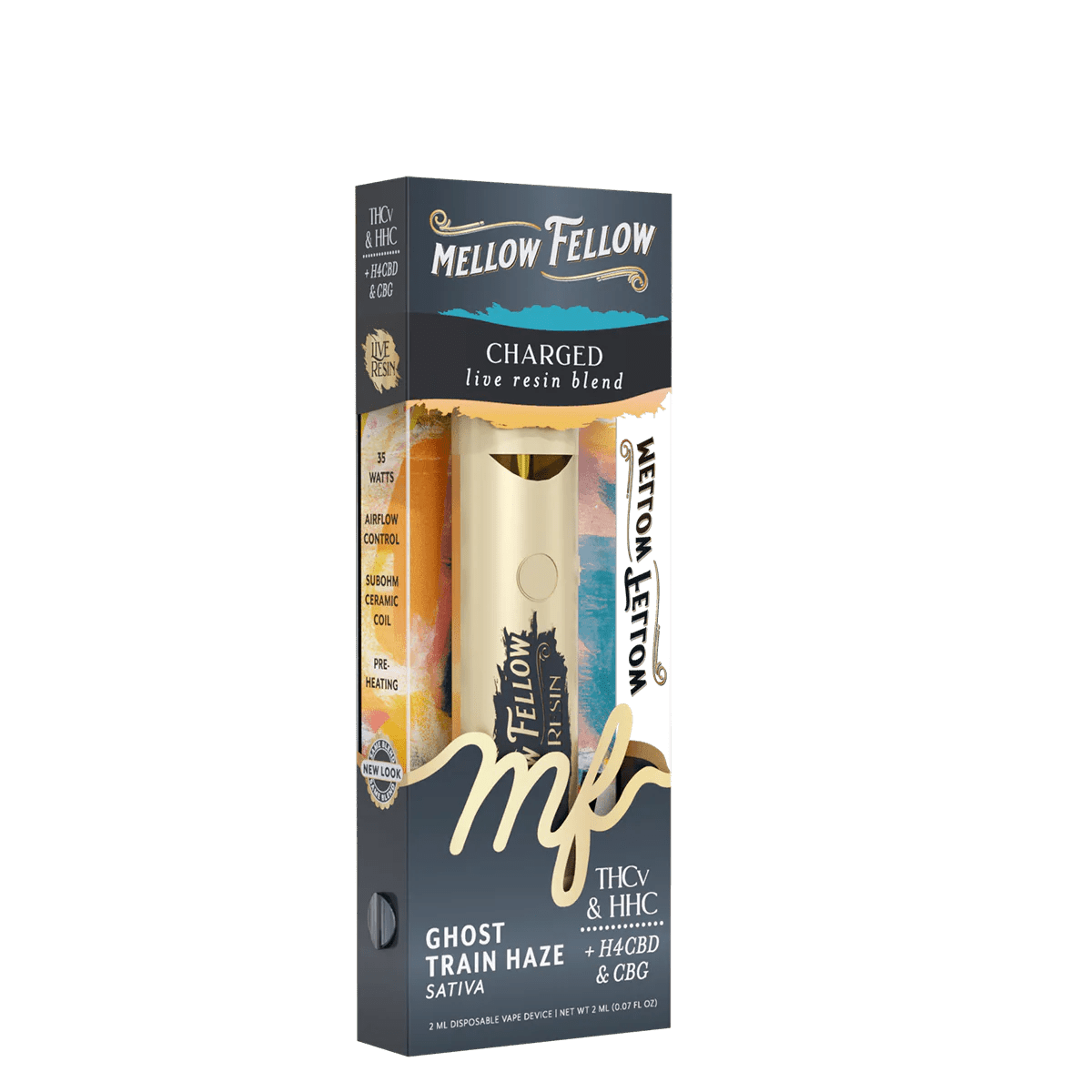 Charged Blend 2ml Live Resin Disposable Vape - Ghost Train Haze (Sativa) - Mellow Fellow