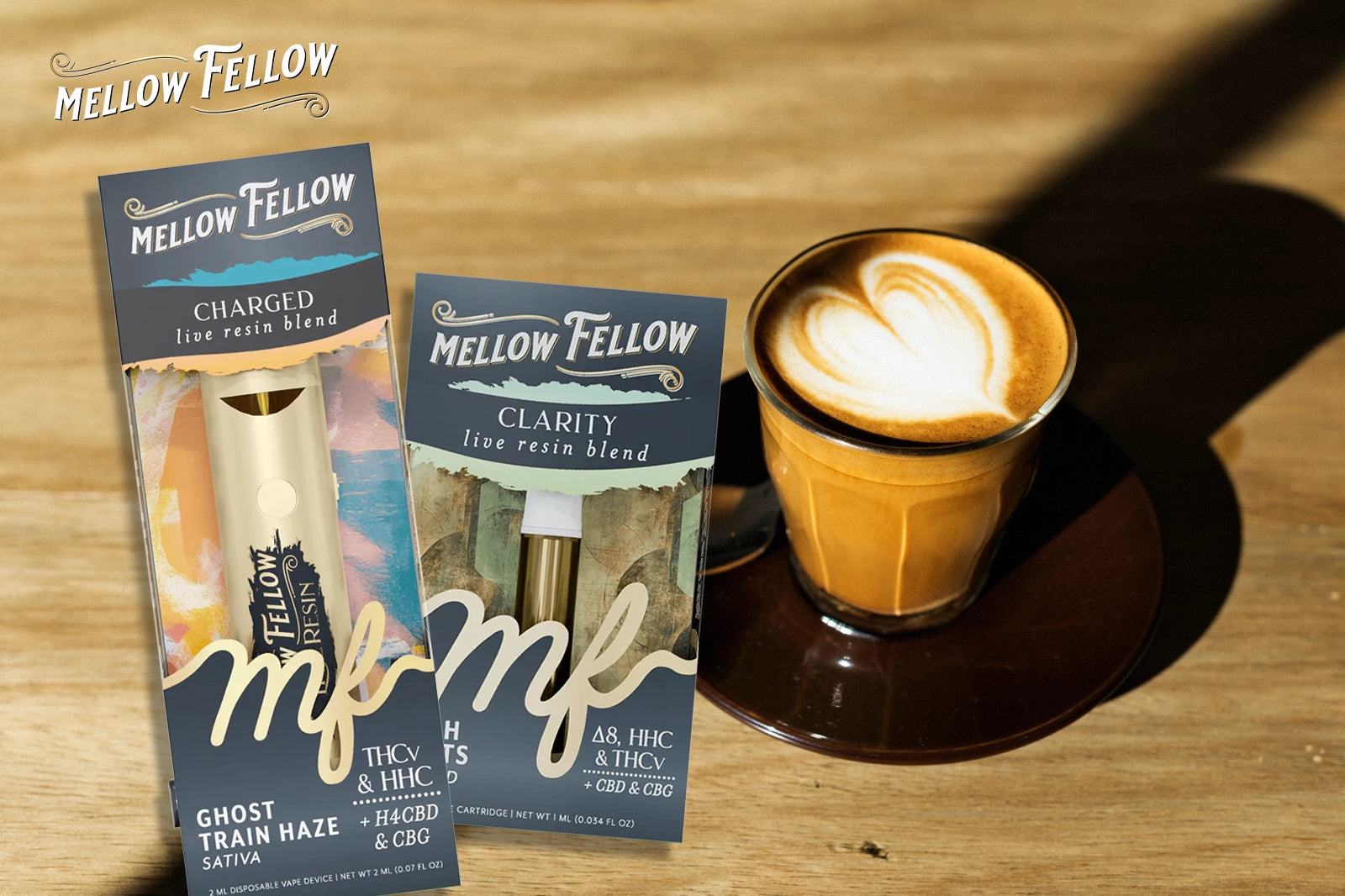 Mellow Fellow Hemp products with coffee