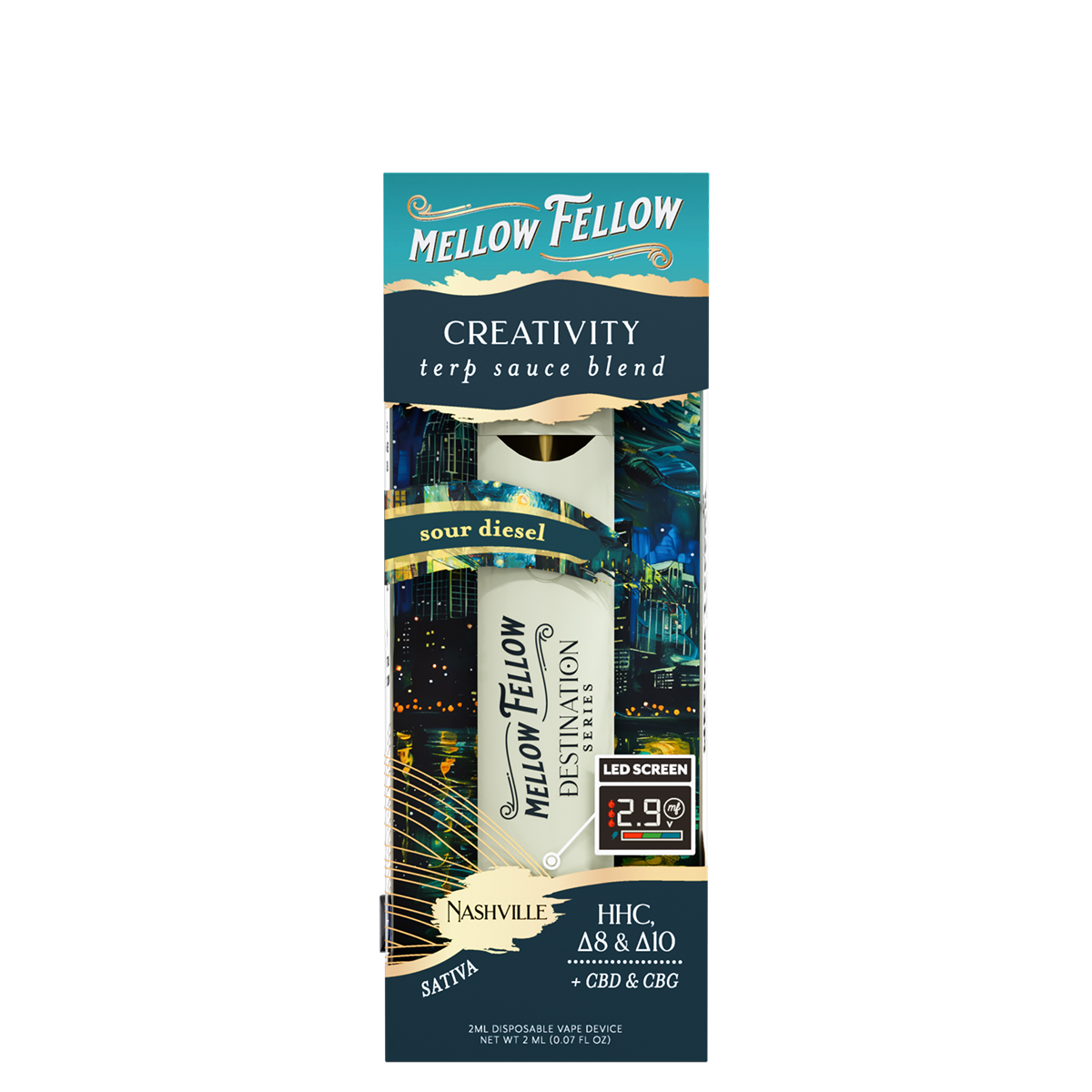 Creativity Blend - Destination: Nashville - Terp Sauce 2ml Disposable Vape - Sour Diesel (Sativa)
