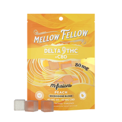 Microdose M - Fusions Gummies - Delta 9 THC + CBD 8ct 80mg - Peach - Mellow Fellow