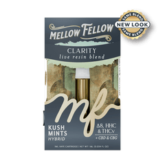 Clarity Blend 1ml Live Resin Vape Cartridge - Kush Mints (Hybrid) - Mellow Fellow