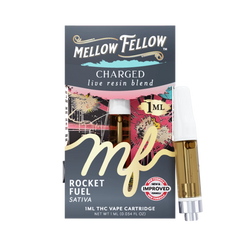 Charged Blend 1ml Live Resin Vape Cartridge - Rocket Fuel (Sativa) - Mellow Fellow