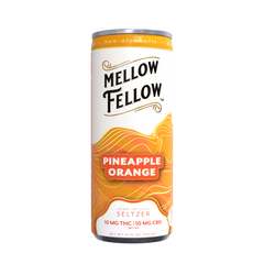 Delta 9 THC + CBD Seltzer Beverage 20MG - Pineapple Orange 4 Pack - Mellow Fellow